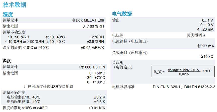 盖加美Galltec+mela D系列 DK风管型 温湿度变送器参数