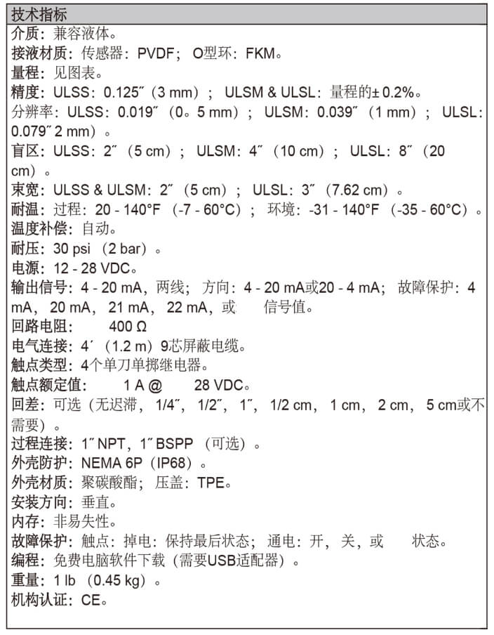 Dwyer德威尔ULSS，ULSM，ULSL超声波液位变送器批发